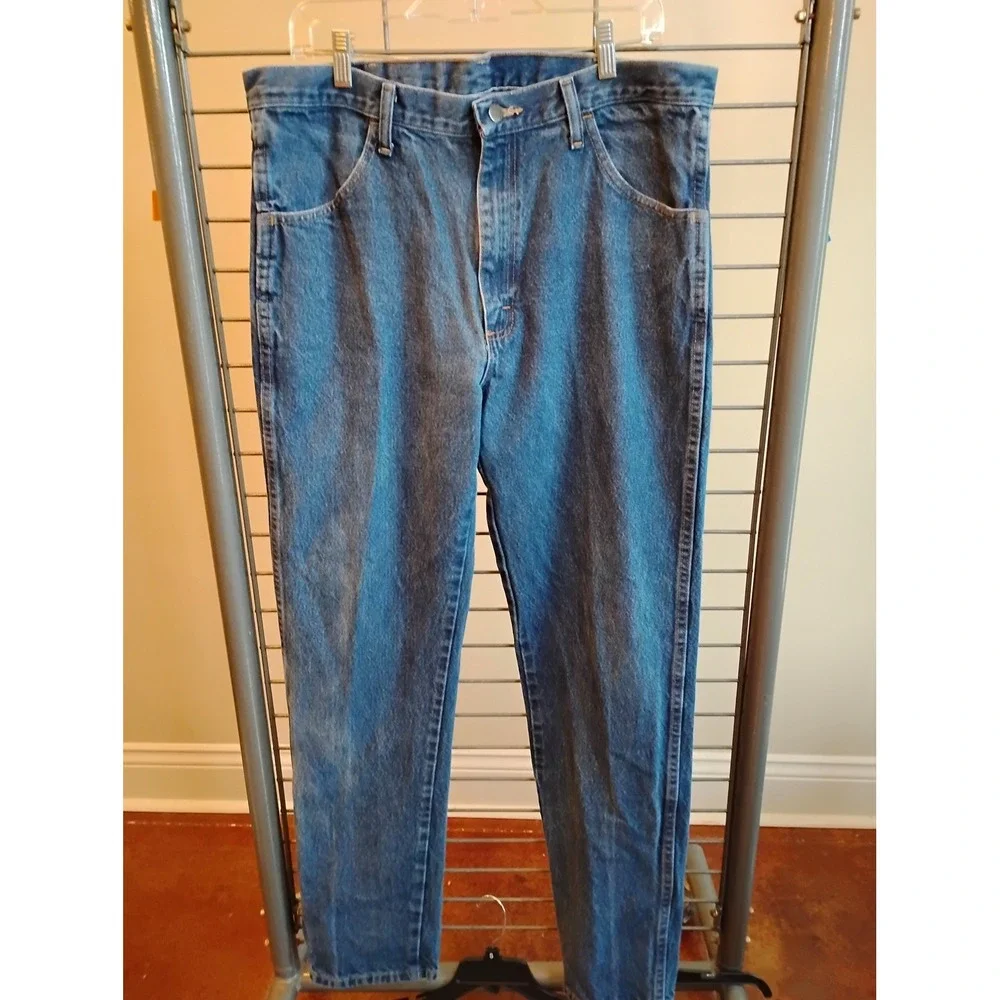 Rustler Regular Fit Straight Leg Jeans Mens 36x34 Medium Wash Denim 1087619PW